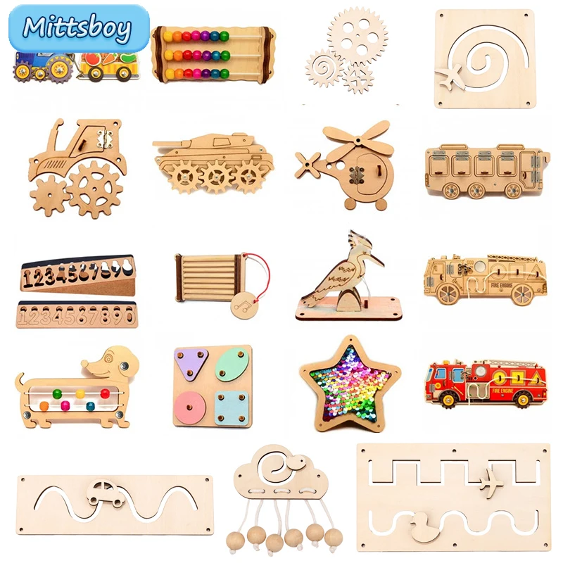 Montessori Wooden Busy Board Toddler - DIY 바쁜 보드 몬테소리 뜨거운 공기