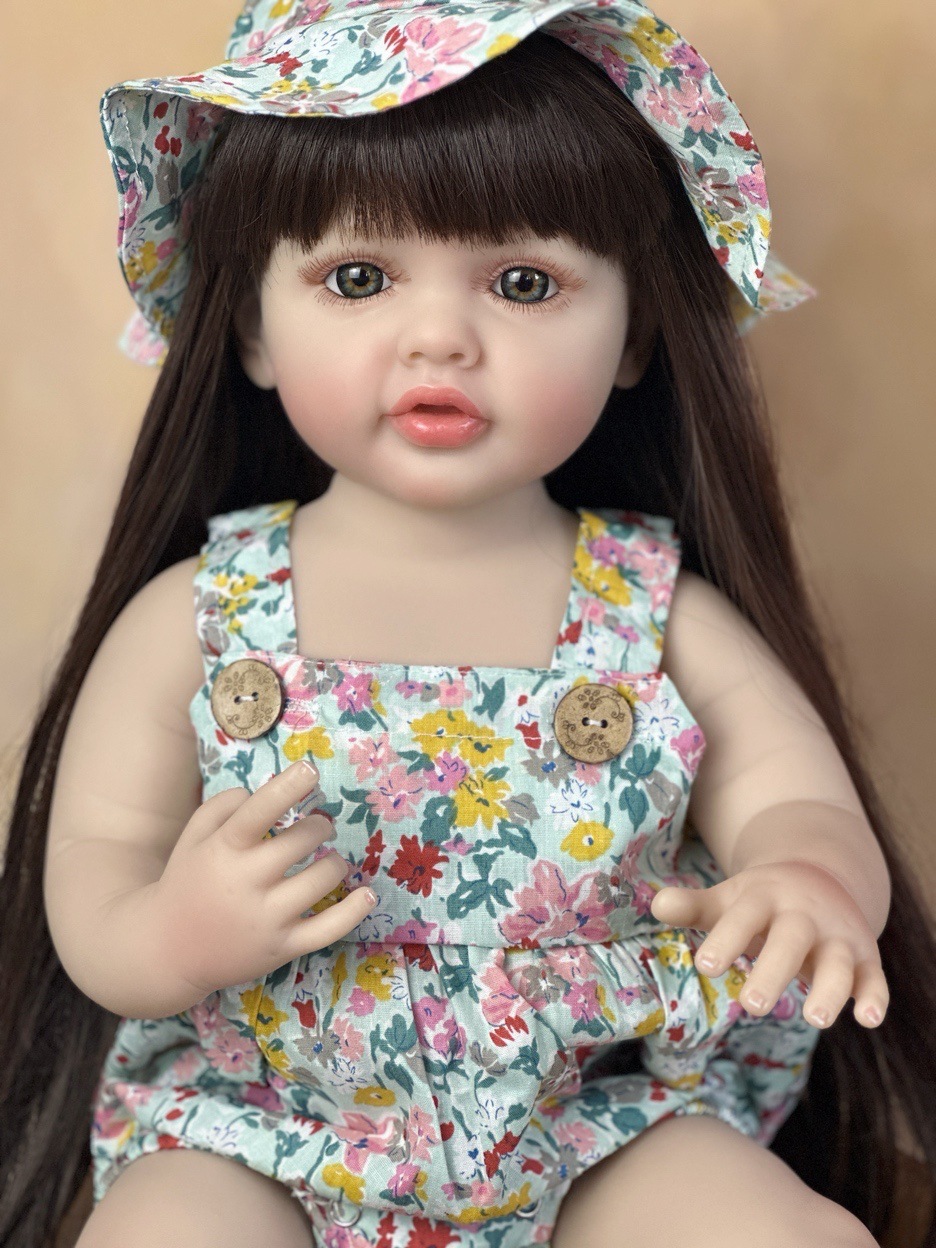 Reborn Baby Doll Silicone Realistic - 22 인치 귀여워 전신 실리콘 비닐