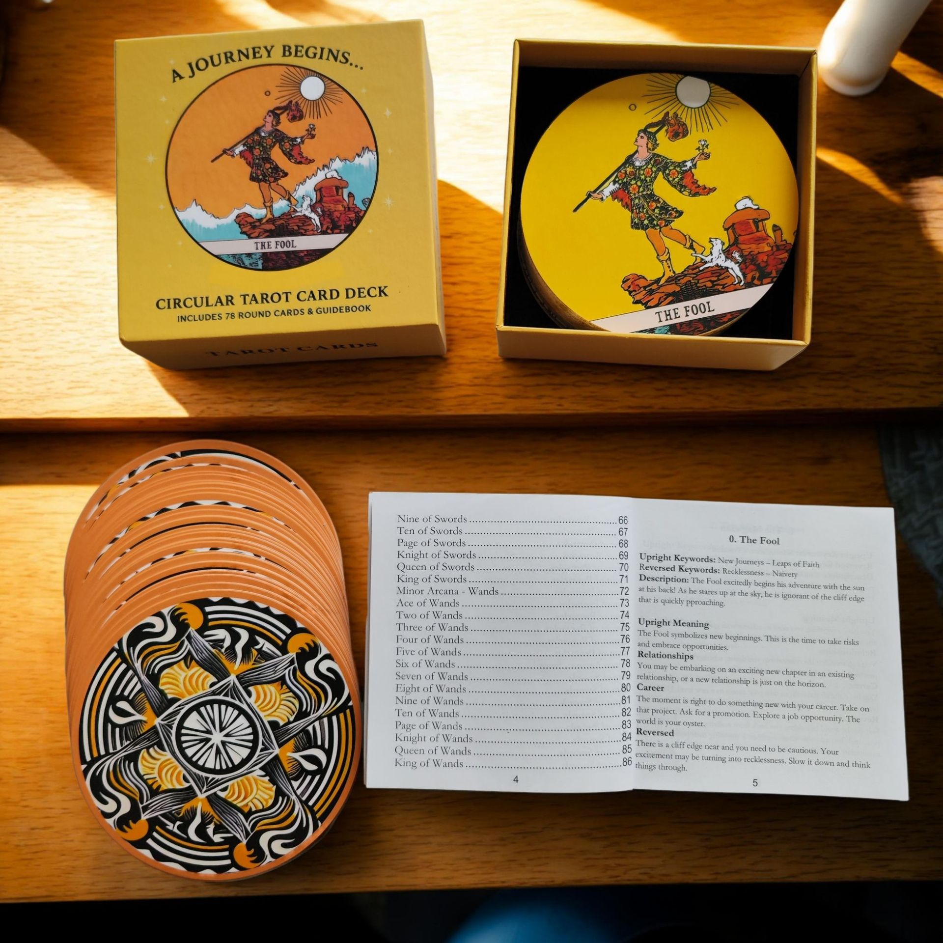 Tarot Cards Deck With Guidebook - 원형 타로 카드 세트, 78장의 둥근