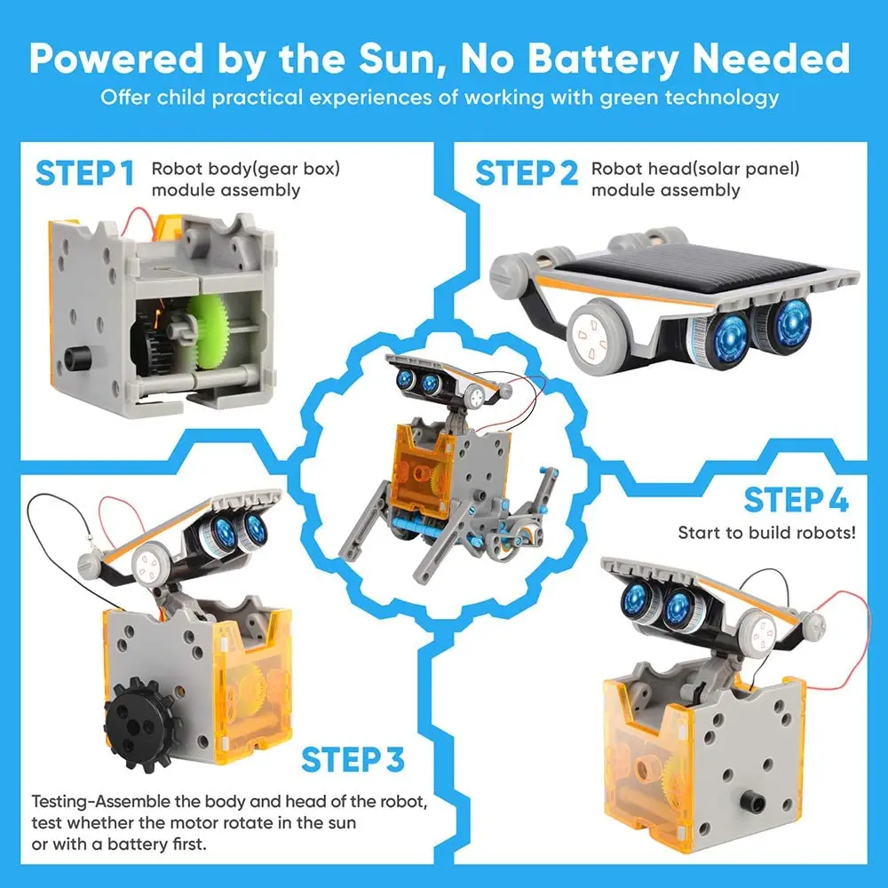 STEM 13-in-1 교육용 태양열 로봇 장난감 어린 - Stem Solar Robot Kit For Kids 리뷰 및 가격