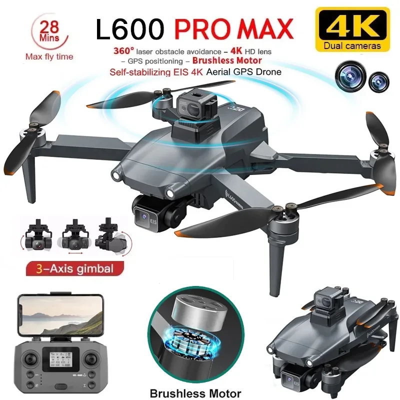 L600 PRO MAX GPS 드론 전문 4K 3축 P - Fpv Brushless Rc Drone 4K 리뷰 및 가격