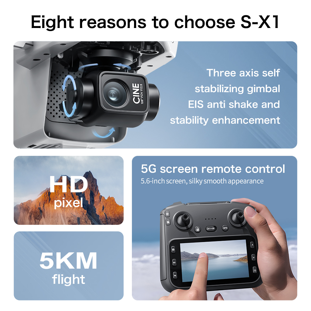 오리지널 S-X1 GPS 드론 8K HD 카메라 5G  - Fpv Brushless Rc Drone 4K 리뷰 및 가격