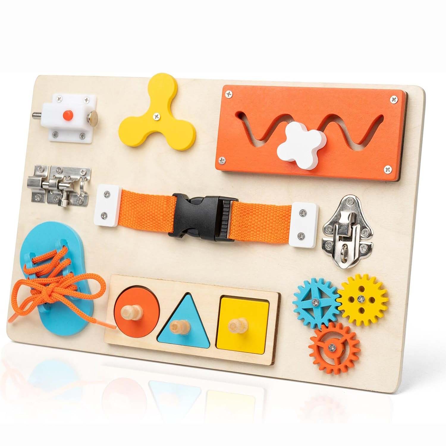 몬테소리 유아용 비지보드, 목재 활동 감각 보드, 소근 - Montessori Wooden Busy Board Toddler 리뷰 및 가격