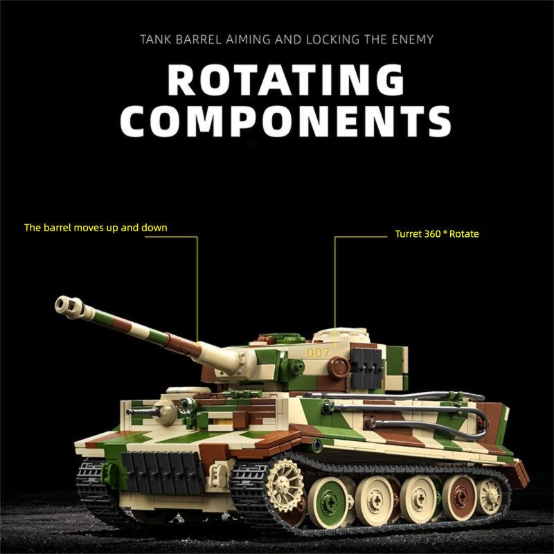 1:28 독일 타이거 탱크 빌딩 블록 세트, DIY 군 - Lego Compatible Military Tank 리뷰 및 가격