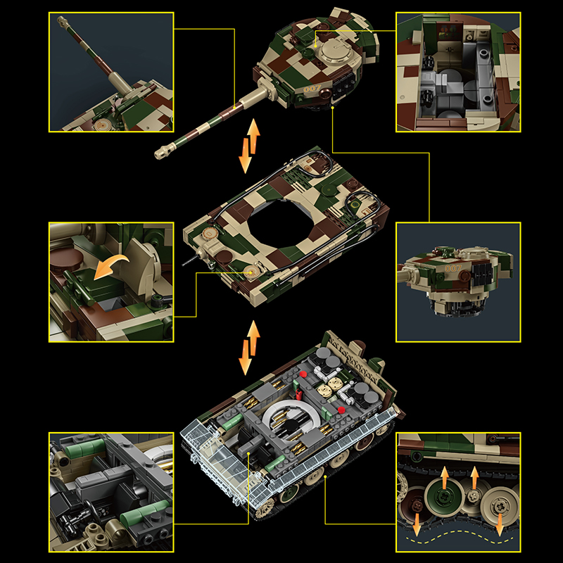 1:28 독일 타이거 탱크 빌딩 블록 세트, DIY 군 - Lego Compatible Military Tank 리뷰 및 가격