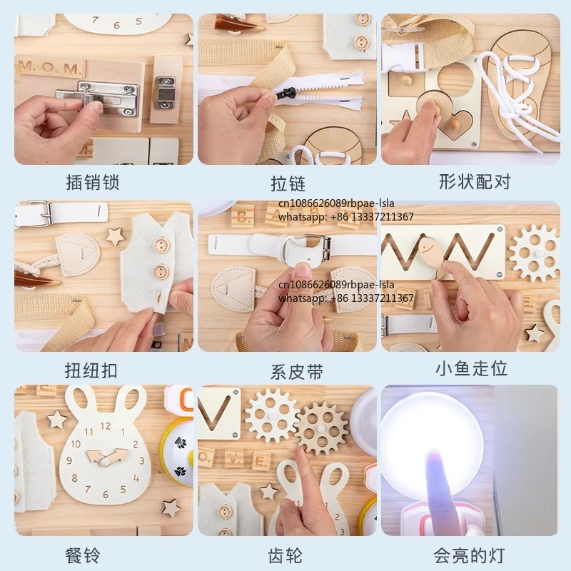 몬테소리 비지보드 나무 감각 활동 장난감 아기 유아 어 - Montessori Wooden Busy Board Toddler 리뷰 및 가격