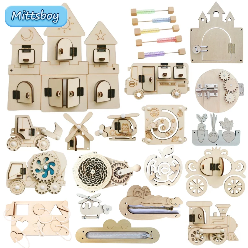 몬테소리 바쁜 보드 DIY 목재 액세서리 조기 공 계산 - Montessori Wooden Busy Board Toddler 리뷰 및 가격