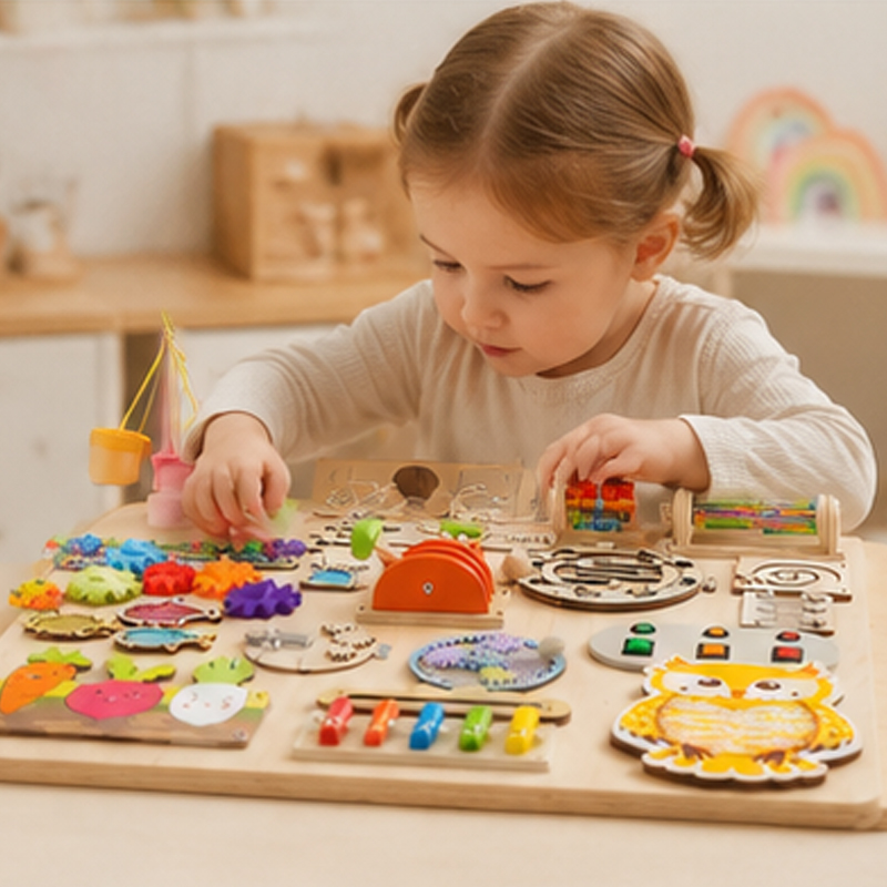 프리미엄 몬테소리 비지보드 액세서리 감각 발달 및 소근 - Montessori Wooden Busy Board Toddler 리뷰 및 가격